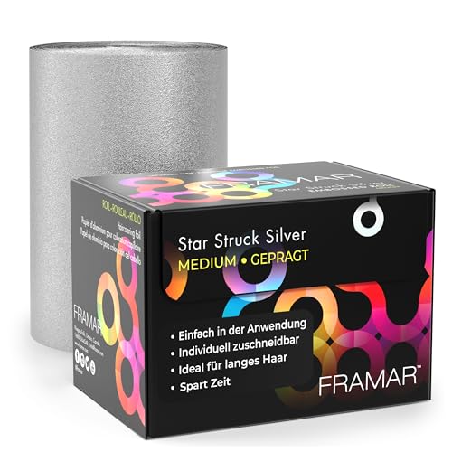 FRAMAR Silber Strähnenfolie Für Friseur - Alufolie Friseur, Alufolie Für Strähnen Set, Haarfolie, Strähnchenfolie, Folie Strähnen, Strähnchen Folie, Folienrollen, Strähnenpapier – 97,5 Meter