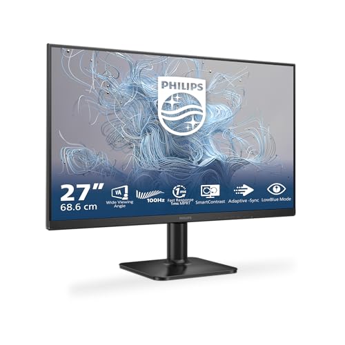Philips 27E2N1100L - 27 Zoll Full HD Monitor, Adayptive Bildsynchronisation (1920x1080, 100 Hz, 1x D-Sub, 1x HDMI 1.4) schwarz