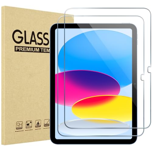 ProCase 2 Stück Schutzfolie für iPad 11 (A16) 11 Zoll/iPad 10. Generation 10,9 Zoll, 9H Gehärtetes Glas für iPad (A16) 11. Gen 2025 / iPad 10. Gen 2022 Screen Protector Folie Schutzglas -Klar
