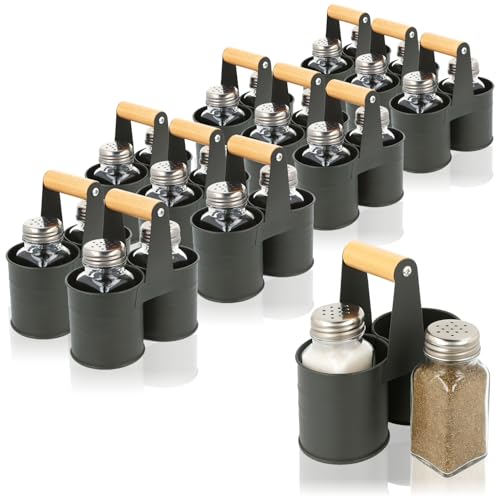 com-four® 36-teiliges Gewürzstreuer Set aus Glas, Salz und Pfeffer