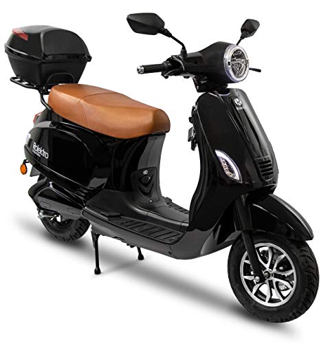 Rolektro E-City 45 Retro Elektromoped - 2000W E-Mofa mit Lithium-Akku - 2 Personen 45 km/h E-Moped mit Straßenzulassung - 70km Reichweite