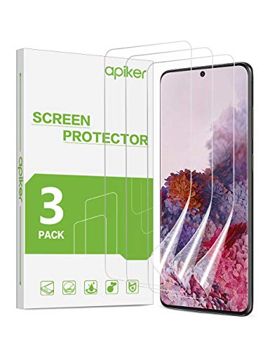 apiker Displayschutzfolie kompatibel mit Samsung Galaxy S20, 3 Stück, weiche Folie für Samsung Galaxy S20, transparent, HD, hohe Berührungsempfindlichkeit, maximale Abdeckung