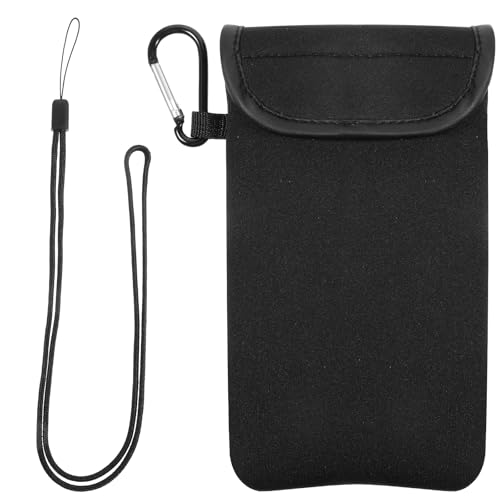 GEEHUA Universelle Handytasche mit Umhängeband, wasserdichte Neopren Handysocke, Handy Tasche für Wandern und Reisen, Handytaschen mit Schnalle (17,5 x 9 cm)