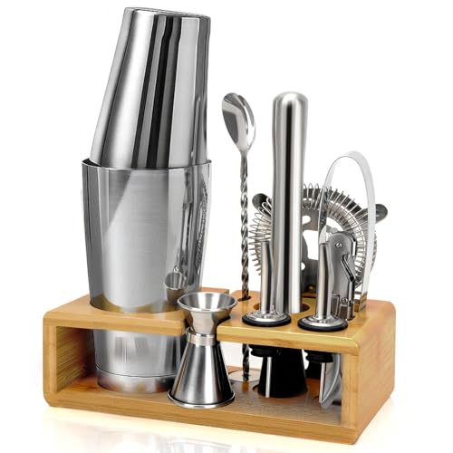 Cocktail Shaker Set, Cocktail Set Geschenk, Premium Boston Shaker, 16pcs Geschenkset Mit Muddler, Flaschenöffner, Cocktailshaker Bar Zubehör für Männer & Frauen