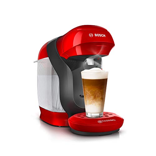 Tassimo Style Kapselmaschine TAS1103 Kaffeemaschine by Bosch, über 70 Getränke, vollautomatisch, geeignet für alle Tassen, platzsparend, 1400 W, rot