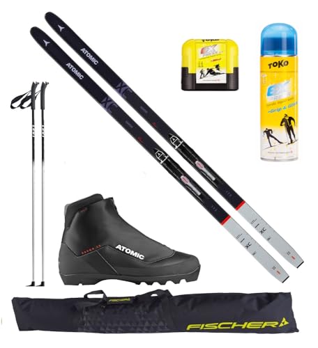 Generisch Atomic Langlaufski-Set Savor XC + Bindung + Schuhe + Stöcke + Skisack + Grip/Glide + Express mini (Skilänge 183cm (Körpergewicht 70-95 kg))