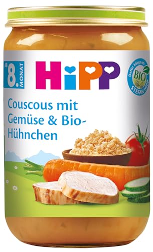 HiPP Couscous mit Gemüse und Bio-Hühnchen, 6er Pack (6 x 220 g)