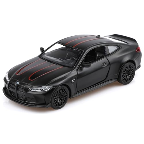 TOKAXI 1/36 Maßstab BMW M4 Diecast Modellautos, Rückziehfahrzeuge BMW Spielzeugautos, Autos Geschenke für Jungen und Mädchen (Schwarz)