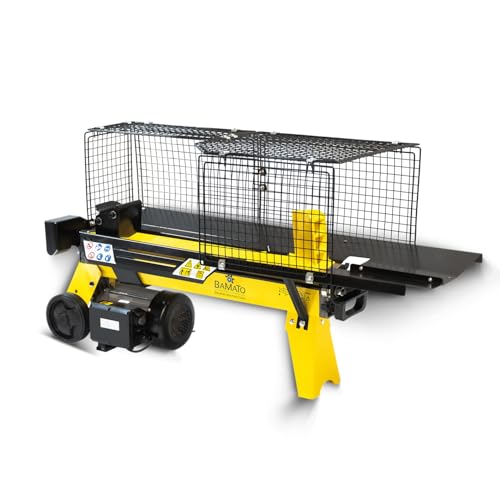 BAMATO Holzspalter HO-7E | mit Elektroantrieb 230V | Spaltkraft 7 Tonnen | perfekt für Kurzholz | Automatischer Rücklauf | Stufenloser Spalthub | Kurzholzspalter Spalter