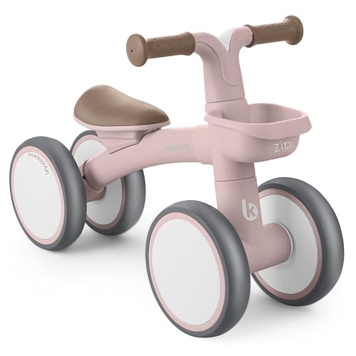 KikkaBoo ZIPI Fahrrad ohne Pedale, Von 1 bis 3 Jahren Ride-on, Baby-Fahrrad, Laufrad mit Korb, einstellbar, Kinderspielzeug, Baby-Geschenk, Rosa