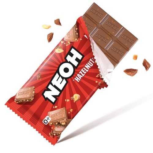 NEOH Low Carb Keto Haselnuss-Schokolade | 1g Zucker, 106 kcal pro Portion | Die neue Alternative zu herkömmlichen Süßigkeiten | 1 x 55g