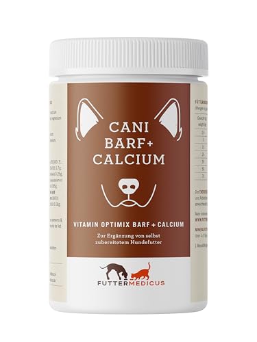 Futtermedicus Optimix Barf Plus Calcium | 500 g | Ergänzungsfuttermittel für Hunde | Zum BARFen mit Fleisch, Gemüse & Öl | Mit Allen notwendigen Mineralstoffen & Vitaminen