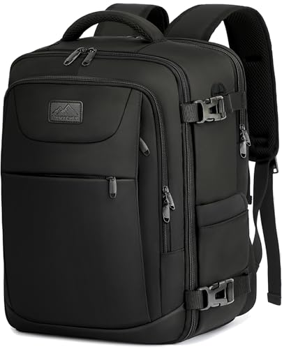 LYNXCHER Handgepäck Rucksack 40x20x25 Klein für Ryanair,Travel Rucksack Bag Reiserucksack für Flugzeug Mit 14 Zoll Laptop, Eurowings für Damen Herren Schwarz