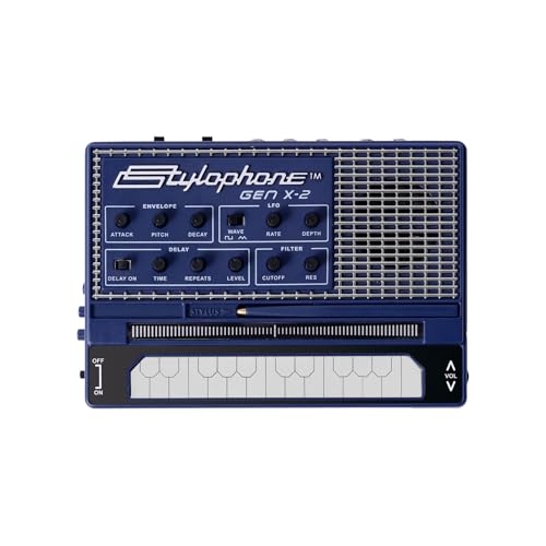 Stylophone GENX-2 Portable Analogue Synthesizer with Built-in Speaker, LFO, Filter, Analogue Delay and CV/Gate Output | Synthesizer Keyboard | Synth Musical Instrument