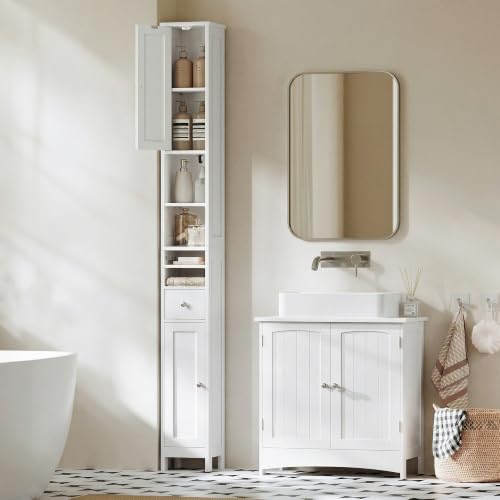 VASAGLE Badezimmerschrank, hoch, schmaler Aufbewahrungsschrank
