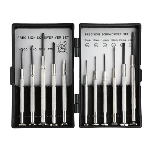 Mini Schraubenzieher Set 11 in 1, Brillen Reparatur und Uhren