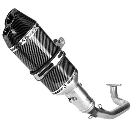 Gy6 Exhaust, Slip-On-Vollschalldämpfer-Auspuffanlage Vollauspuffanlage Auspuffkrümmer Slip-On-Schalldämpfer Im Carbon-Stil für GY6 125