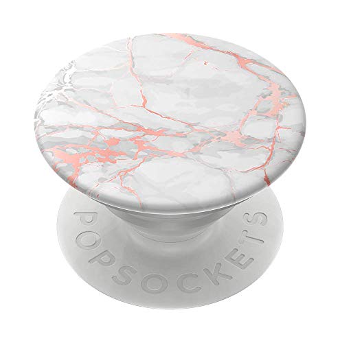 PopSockets 801649 PopGrip - Ausziehbarer Sockel und Griff für Smartphones und Tablets mit einem Austauschbarem Top - Rose Gold Lutz Marble