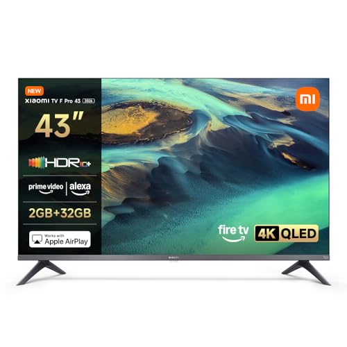 Xiaomi F Pro, 43 Zoll (101 cm), 4K UHD QLED, Smart TV, Fire TV, Triple Tuner DVB-C/S/S2/T/T2, HDR10+, MEMC, Sprachsteuerung mit Alexa, 2GB+32GB, Kompatibel mit Apple AirPlay