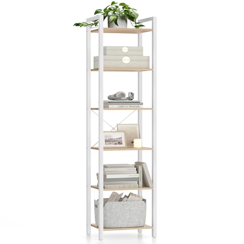 VASAGLE Regal Bücherregal Standregal mit 6 Ebenen, 39,6 x 30 x 187 cm