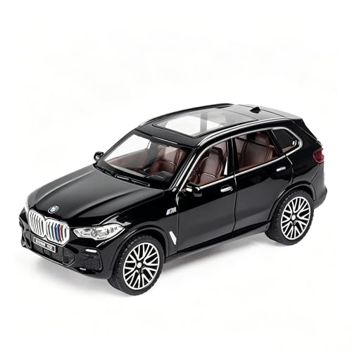 TGRCM-CZ 1/32 X5 SUV Modellauto Spielzeug, Druckguss Legierung Pull Back Auto Modell mit Licht und Sound Spielzeugfahrzeuge für Kinder Schwarz