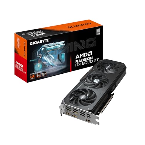 GIGABYTE Radeon RX 9060 XT Gaming OC 16G Grafikkarte, PCIe 5.0, 16GB GDDR6, GV-R9060XTGAMING OC-16GD Grafikkarte