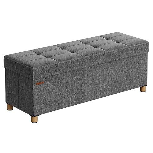 SONGMICS Sitzhocker mit Stauraum, 38 x 110 x 40 cm, bis 300 kg belastbar