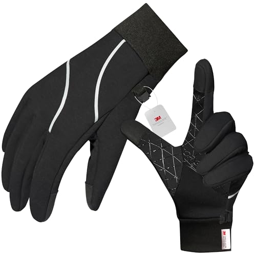 Origem Thermo Handschuhe Herren Damen, 3M Thinsulate Winterhandschuhe, wasserdichte Fahrradhandschuhe, Anti-Rutsch-Touchscreen warme Handschuhe Liner für Laufen Reiten Gehen Fahren Outdoor
