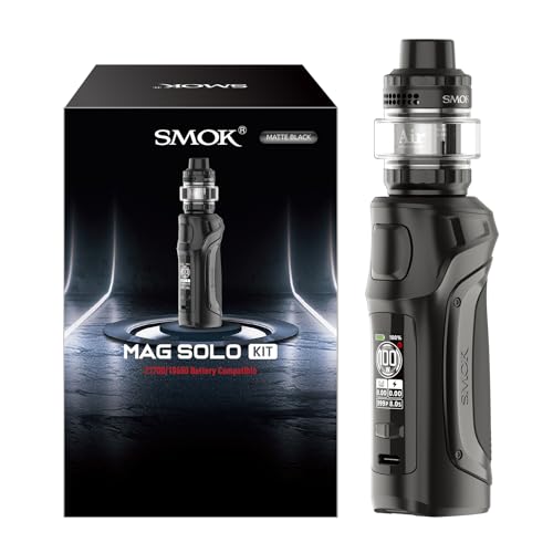 SMOK Mag Solo Box Mod Kit 100W Vape Gerät 21700 18650 Akku Nicht Enthalten T-Air Subtank 5ml Leakproof Top-Fill TA Coil 0.2Ω 0.4Ω Type-C Schnellladung TFT Display Ohne Nikotin Schwarz