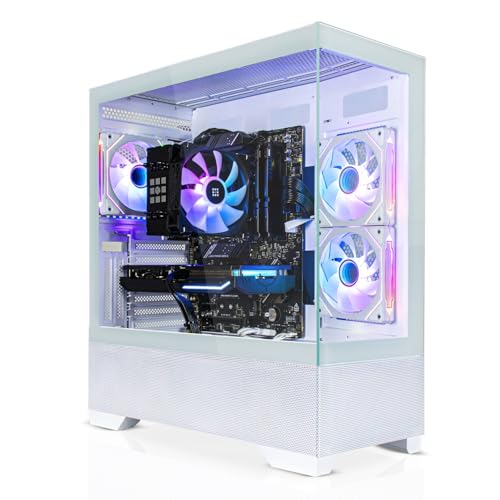 SYSTEMTREFF Gaming PC weiß Intel Core i7-14700F 8x5.4GHz | Nvidia RTX 5060 Ti 8GB DX12 | 1TB M.2 NVMe | 16GB DDR5 RAM | Windows 11 | Desktop Computer Rechner für Gamer, Zocker & Streamer