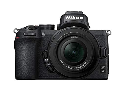 Nikon Z 50 KIT DX 16-50 mm 1:3.5-6.3 VR Kamera im DX-Format (20,9 MP, OLED-Sucher mit 2,36 Millionen Bildpunkten, 11 Bilder pro Sekunde, Hybrid-AF mit Fokus-Assistent, ISO 100-51.200, 4K UHD Video)