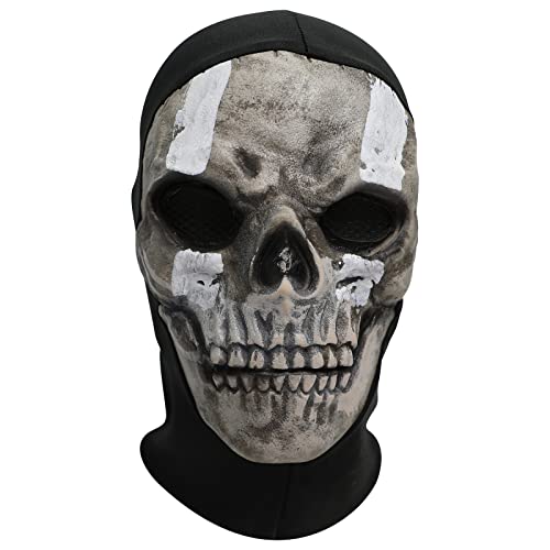 Call Duty Ghost Maske,Skelett Skull Maske COD Motorrad Sturmhaube Totenkopf S kimaske Halloween Cosplay Männer Herren Mütze (Long)