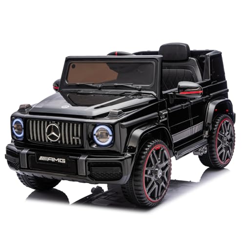 LALAHO Kinder Elektroauto Mercedes AMG G63,12V 7ah, mit 2.4G Fernbedienung, Kinderauto Kinderfahrzeug，Elektrofahrzeuge für ab 3 Jahre (Schwarz)