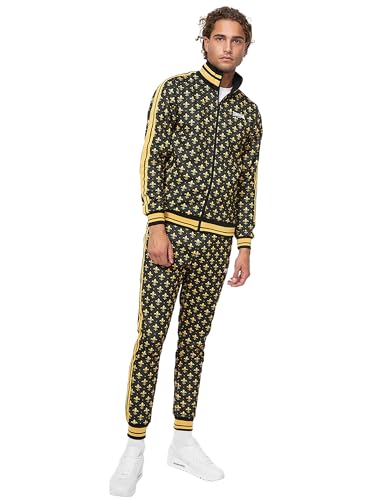 Lonsdale Herren Boswall Trainingsanzug, Black/Yellow/White, XXL EU