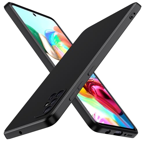 ivoler Silikon Hülle für Samsung Galaxy A71 4G mit Kameraschutz, Ultra Dünne Weiche Stoßfest Schutzhülle Flexible TPU Matte Schwarz Handyhülle Kratzfest Case Cover