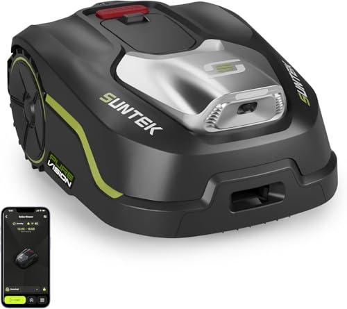 SUNTEK Mähroboter ohne begrenzungskabel AI Vision-Kamera, Rasenmäher Roboter, Max 600 m², Genaue Hindernisvermeidung, IPX5-Wasserschutz, APP Bedienbar