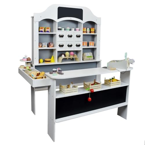 Roba Kaufladen aus Holz grau/Weiss - Kaufmannsladen für Kinder - Marktstand