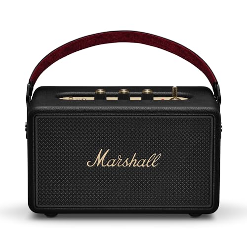 Marshall Kilburn III Tragbarer Bluetooth Lautsprecher mit über 50 Stunden Spieldauer - Schwarz und Messing