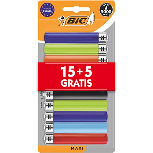 BIC - 20 Maxi-Feuerzeuge, Sortiert.