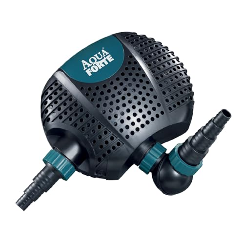AquaForte O-20000 Plus, 200 Watt, max. Durchfluss 19 m3/Stunde, max. Förderhöhe 7 Meter, Kabellänge 10 Meter, für Wasserläufe, Wasserfälle, Springbrunnen, Filter usw, Schwarz