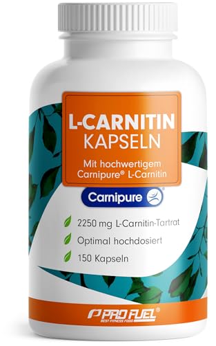 L-Carnitin hochdosiert 2250 mg - 150 Carnipure® L-Carnitin Kapseln mit Carnitin-Tartrat - Premium-Rohstoff Carnipure® von Lonza - laborgeprüft mit Zertifikat - 100% vegan