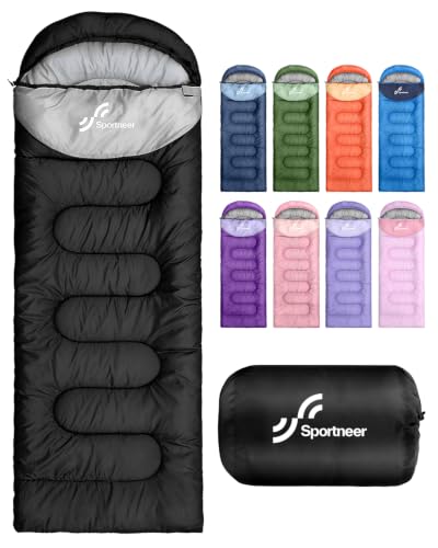 Schlafsack Outdoor, Schlafsack für Kinder & Erwachsene Leicht & Kompakt | Deckenschlafsack mit 220 × 80 cm, 3 Jahreszeiten Sleeping Bag, Komfortbereich 10–26 °C – ideal für Camping, Wandern & Reisen