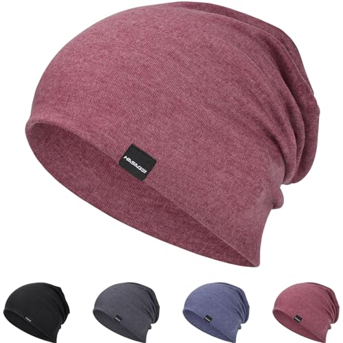 HAMUNI Mütze Herren Damen Leichte Slouch Beanie Mütze Weiche Dünne Mütze Atmungsaktiv Elastisch Longbeanie für Frühling Herbst und Winter