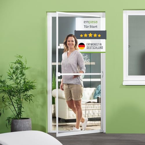empasa Insektenschutz Fliegengitter Tür mit Alurahmen START individuell zuschneidbar, als Selbstbausatz, Farbe: weiß, Größe: 120 x 240 cm