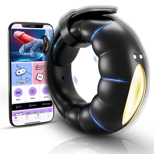 Penisring Vibrator Sex Spielzeug für die Männer Extrem -Cockring Penis Ring Sex Spielzeug für die Paare mit Einstellbare Größe,APP Fernbedienung Vibratorensets für Paare mit 10 Vibrations Penisringe.