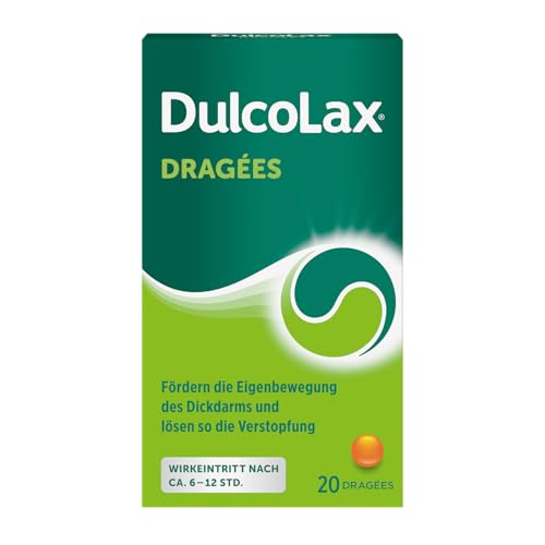 DulcoLax Dragées gegen Verstopfung | 20 Stk | Abführmittel bei Verstopfung mit Bisacodyl | Befreien planbar am nächsten Morgen | Gut verträglich | Wirken nach ca. 6-12 Stunden | Kein Gewöhnungseffekt