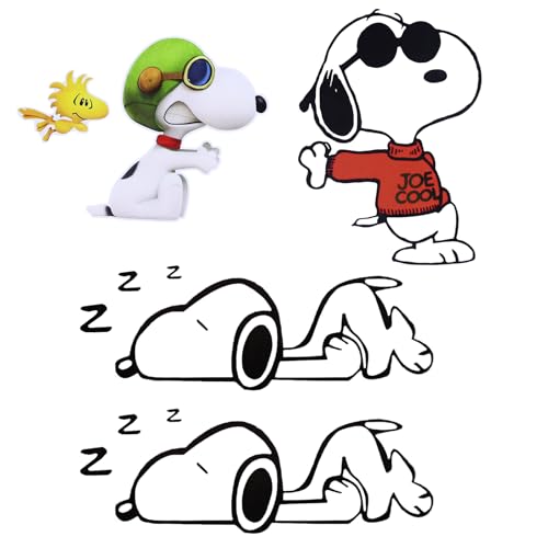 NineSSJLY 3× Aufkleber – Peanuts Sticker Set mit 3 Motiven – Wasserdichte Autoaufkleber 15×20 cm – Für Auto, Vespa, Laptop, Fenster, Kinderzimmer, Motorrad