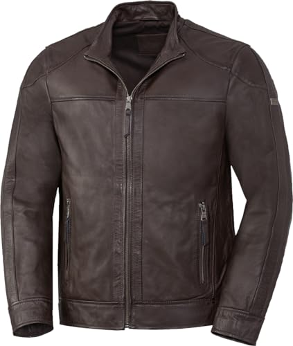 Ross & Cole Lederjacke Herren, 100% Echtleder, Übergangsjacke Herren aus butterweichem Nappaleder, hochwertige Biker Lederjacke für Männer, Dunkelbraun, Gr. 54