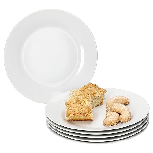 MamboCat Tommy 6er Set Kuchenteller I weiße Porzellan-Frühstücksteller für 6 Personen I kleine Teller für Salat, Dessert & Co. I schickes Geschirr für Frühstück, Mittag, Kaffee & Abendbrot