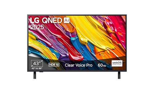 LG 43QNED82A6B TV 43 Zoll (109 cm) 4K QNED AI TV (α7 Gen8 4K AI Prozessor, webOS 25, 60Hz) [Modelljahr 2025]